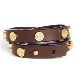 Tory burch double wrap brown bracelet